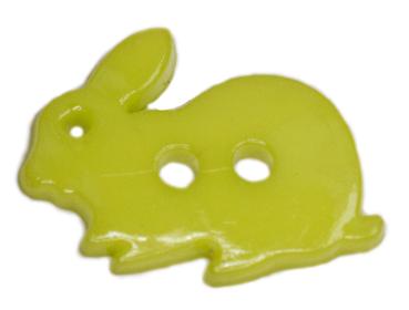 Kids button as a rabbit in green 18 mm 0,71 inch